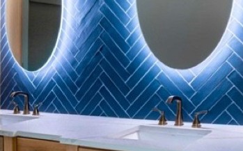 tile backsplash in bathroom | The Carpet Shoppe